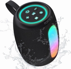 Portable Bluetooth Speaker, Powerful Stereo Sound Small Wireless Speaker with Lights, IPX5 Waterproof, BT5.3 with AUX Input, TWS Pairing, for Outdoor Home Party Camping, Electronics Gifts for Him Her floorstanding speakers,tower speakers,stereo floor speak