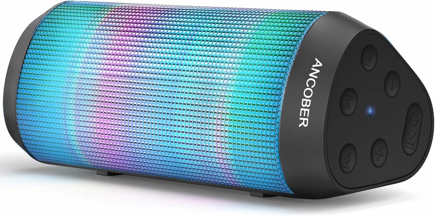 Portable Bluetooth Speaker Wireless with Lights, HD Stereo Sound, IPX4 Waterproof, TWS Pairing, BT5.3 with AUX Input, Small Speaker for Outdoor Home Camping Party, Ideal Electronics Gifts for Him, Her wireless speakers,portable Bluetooth speaker,multiroom 