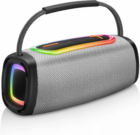 Portable Bluetooth Speaker with Handle, Crystal Clear Sound, Powerful Bass, BT5.3, IP6 Waterproof Wireless Stereo Pairing Speaker with RGB Multi-Color Rhythm Lights for Home/Outdoor/Party/Beach, Gift wireless speakers,portable Bluetooth speaker,multiroom s