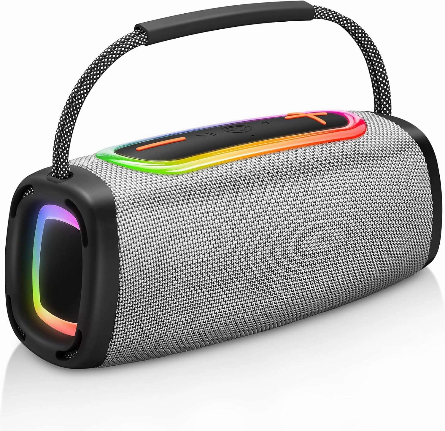 Portable Bluetooth Speaker with Handle, Crystal Clear Sound, Powerful Bass, BT5.3, IP6 Waterproof Wireless Stereo Pairing Speaker with RGB Multi-Color Rhythm Lights for Home/Outdoor/Party/Beach, Gift floorstanding speakers,tower speakers,stereo floor speak