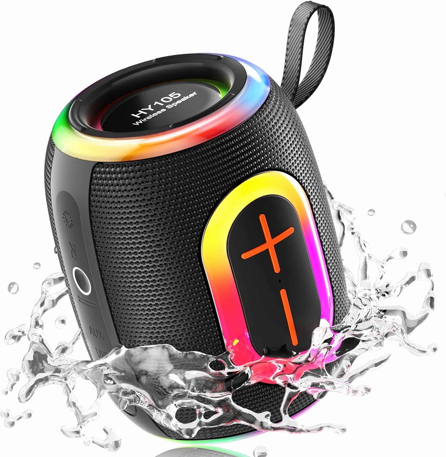 Portable Bluetooth Speaker with Stereo Sound, IPX5 Waterproof Wireless Speakers, 6 RGB LED Modes, Up to 20H Playtime, BT5.3, TWS Pairing, for Home/Bathroom/Party/Outdoor/Beach, Gift Ideals floorstanding speakers,tower speakers,stereo floor speakers,