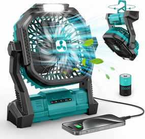 Portable Fan Rechargeable, 20000mAh Cordless Battery Powered Fan with LED Lantern, USB C Battery Operated for Travel Bedroom Home Camping Tent Office Beach Desk Fishing Table power cord,hi-fi power cable,AC power lead,