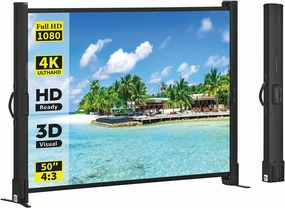 Portable Projector Screen with Stand, 50 Inch 4:3, Outdoor Projector Screen, Lightweight and Retractable, 1.2 High Gain Wrinkle-Free Video Projection Screens, for Home Cinema, Meeting Presentation. home cinema system,5.1 home theater,surround sound package