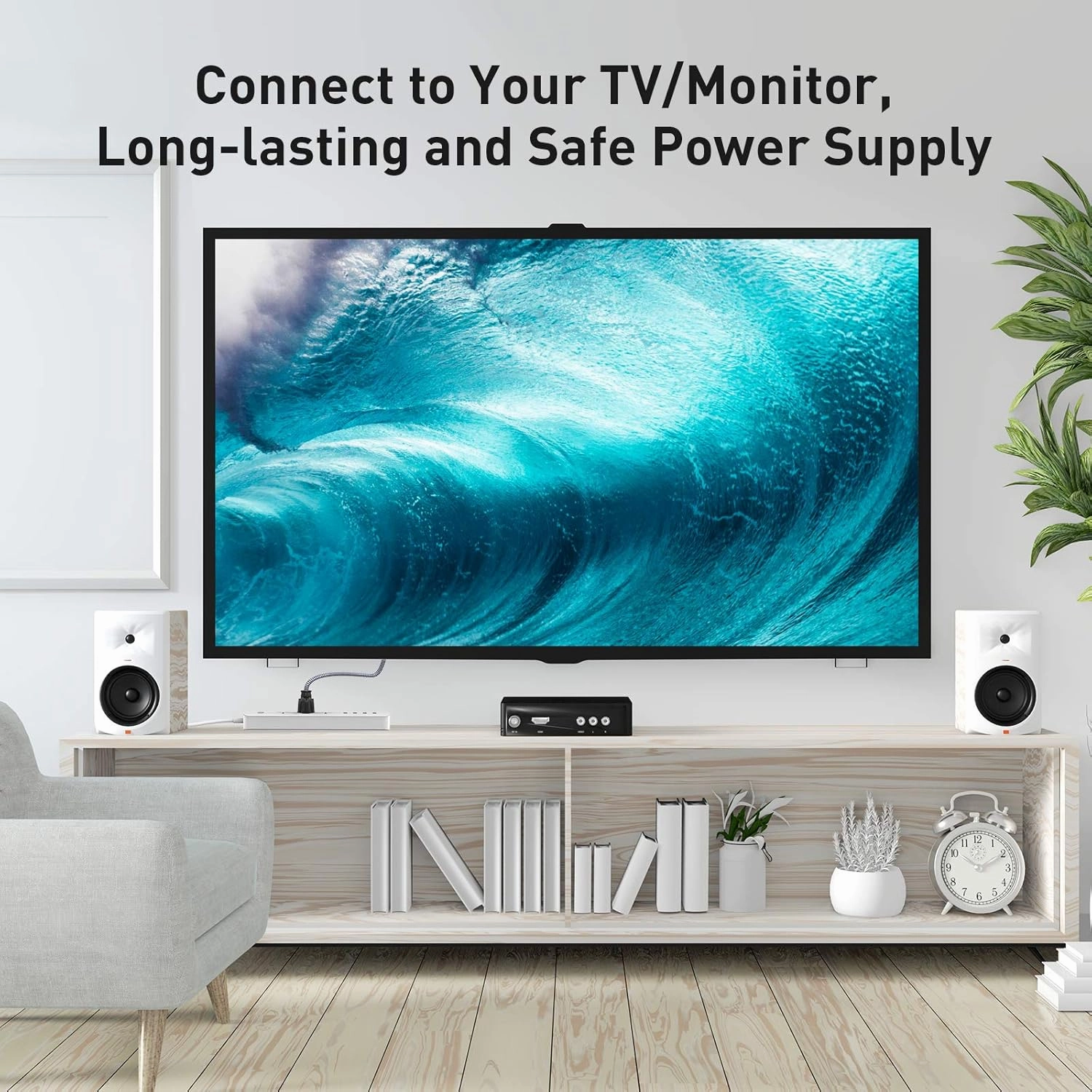 Power Cord, Goalfish 3 Prong AC Power Cable 6.6FT(2m) Nylon Braided Replacement 3 Pin Power Cord UL Certified for Computer, TV, Monitor, Printer, PC, Projector, Power Supply Cable