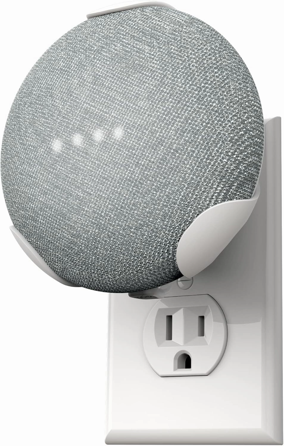 PowerClip Outlet Mount for Google Nest Mini (Chalk), Speaker Wall Hub for 2nd Generation Google Nest Smart Home Devices, Space Saving, Uses One Outlet Only, Great for Mounting Google Mini Speaker smart audio hub,voice control speaker,Alexa compatible audio