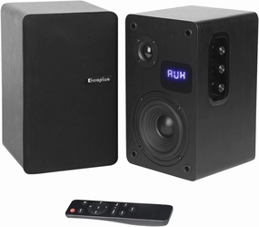 Powered Bookshelf Speakers Pair, 70W RMS Surround Sound Home Stereo Speakers Wired Optical/ARC/RCA/AUX/BT Input Active Record Player Speakers with 4" Woofer for Turntable TV Desktop PC Studio bookshelf speakers,compact stereo speakers,hi-fi shelf spea