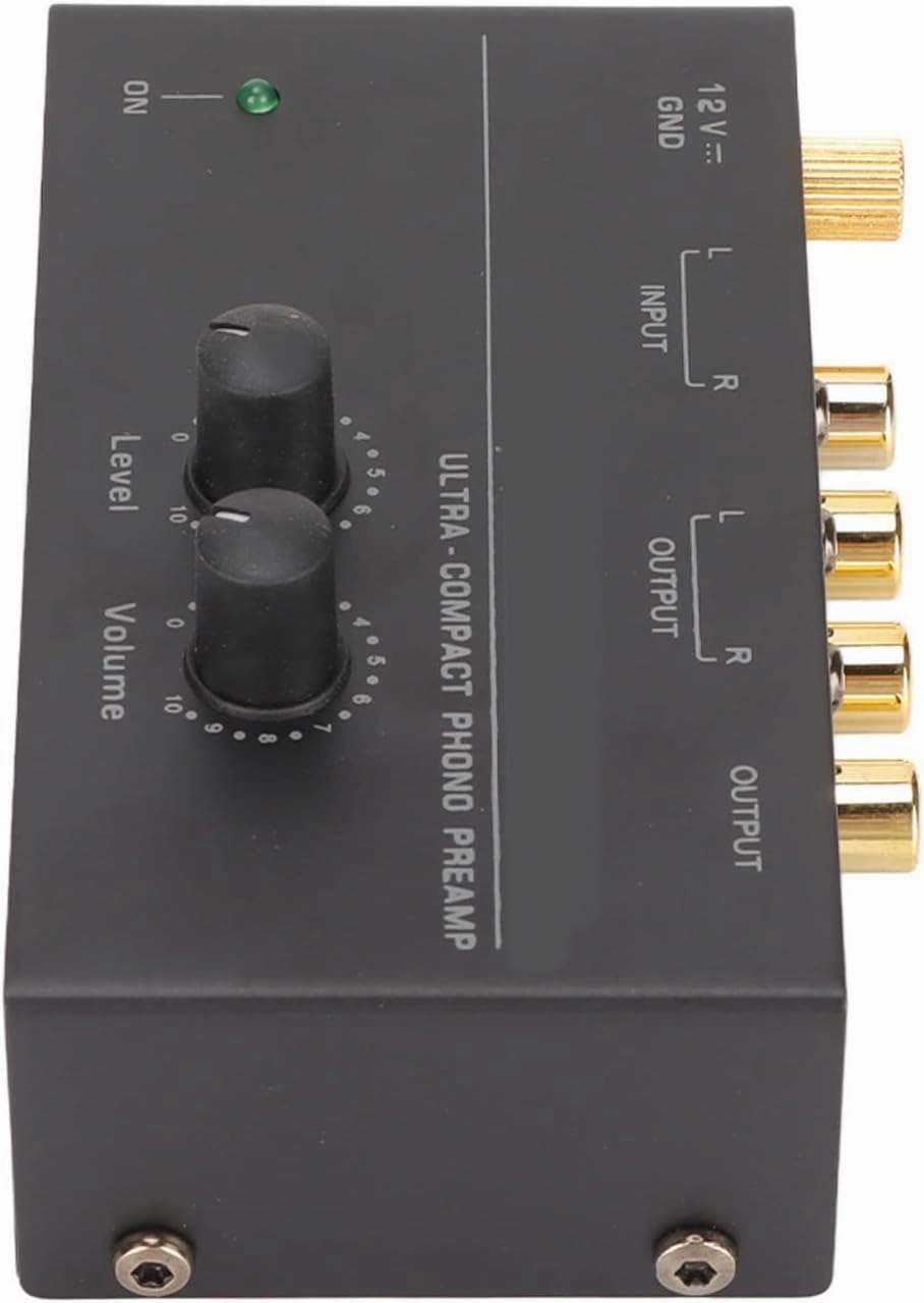 PP500 Phono Preamp Low Noise Stereo Input Output Sensitive Record Player Preamplifier for Turntable Fans (US Plug)