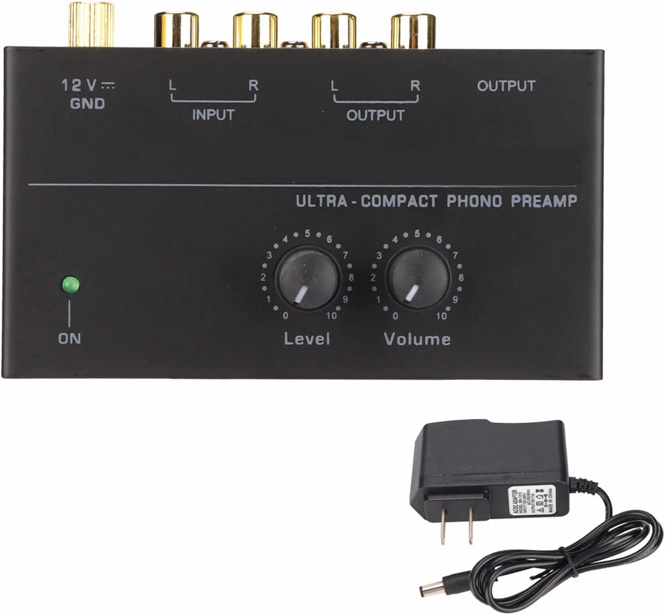 PP500 Phono Preamp Low Noise Stereo Input Output Sensitive Record Player Preamplifier for Turntable Fans (US Plug)