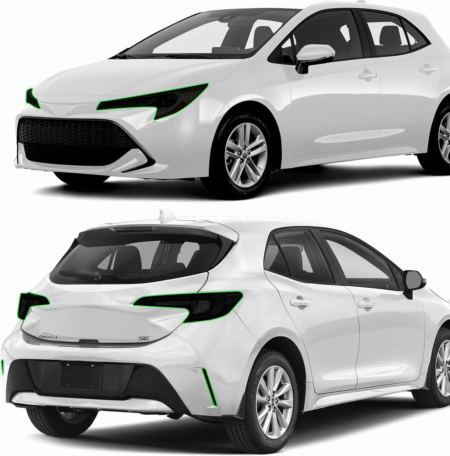 Precut Headlight Tail Light Tint Kit Film Fit for Toyota Corolla 2019 2020 2021 2022 Hatchback Light Overlay Complete with Gloss Dark Smoke Wrap Cover Vinyl Decals Accessories vinyl accessories,turntable parts,record player tools,
