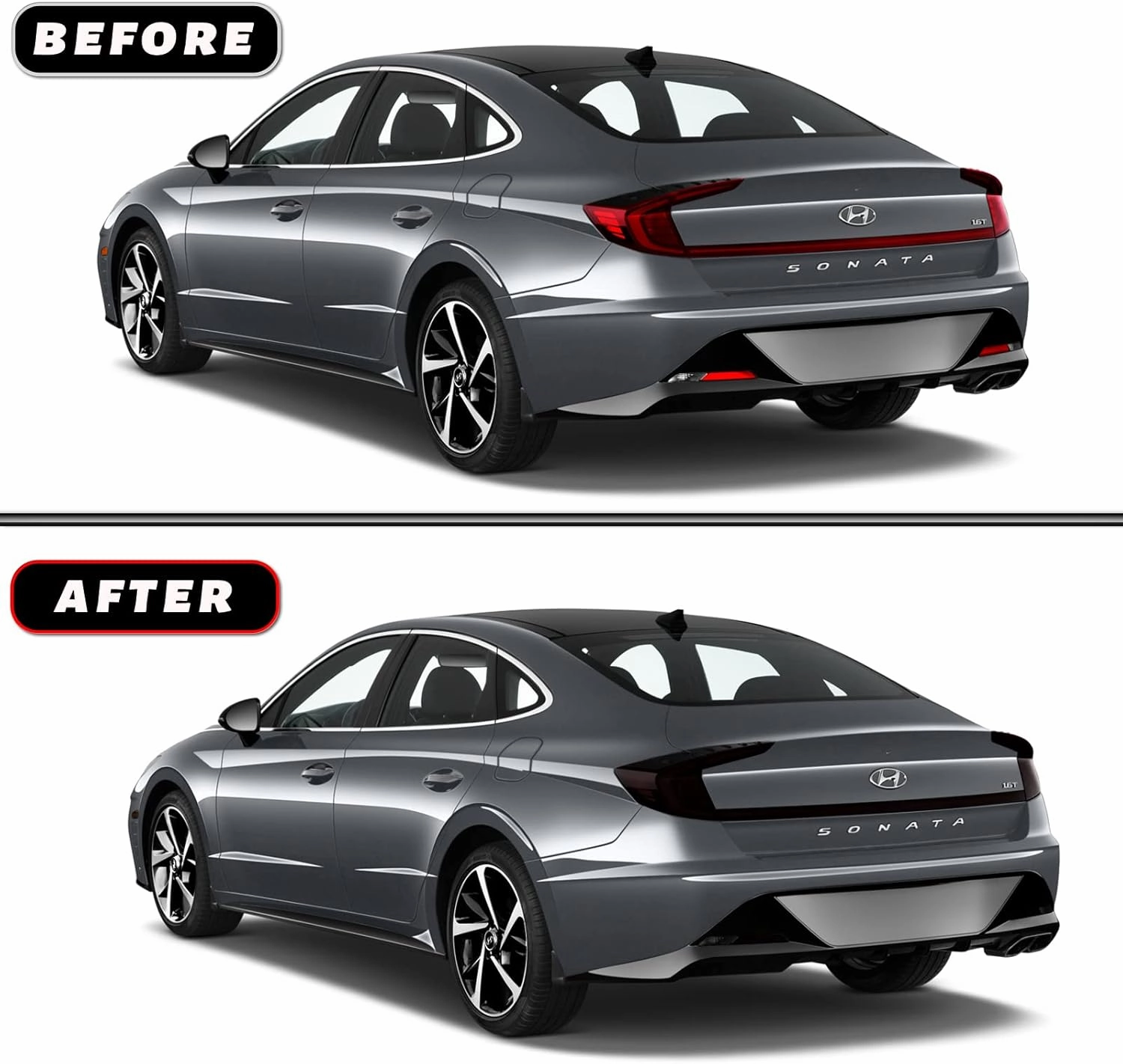 Precut Vinyl Overlay Tint Kit Film Fit for Hyundai Sonata 2020-2022 Full Taillight with Gloss Dark Smoke Wrap Cover Vinyl Decals Exterior Parts and Accessories (Full Taillight)
