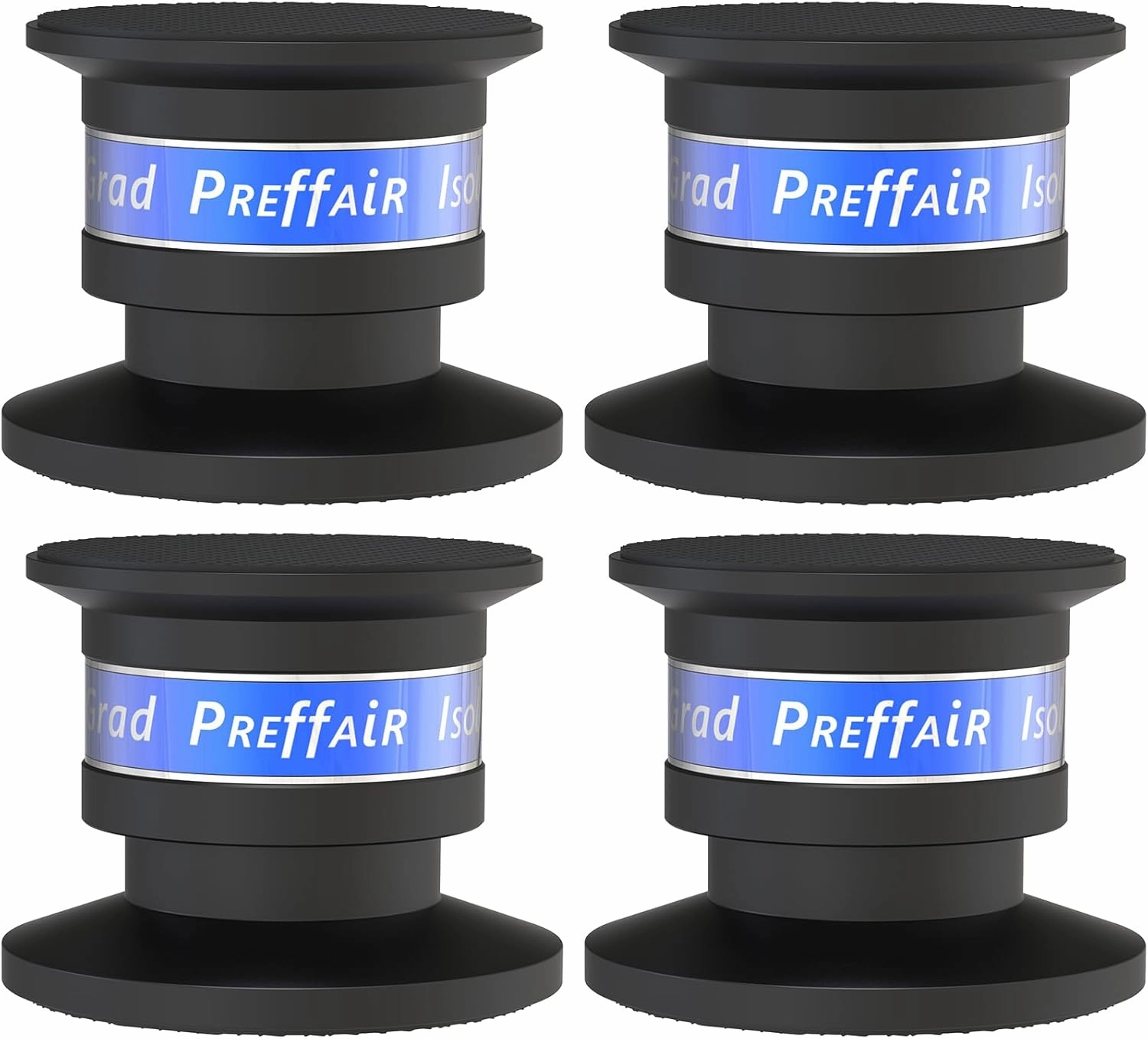 Preffair Audiophile Speaker Isolation Spikes Aluminum Record Player Shock Absorber Speaker Floor Protector Mat Adjustable Subwoofer Anti Vibration Pads Non-Slip LP Vinyl Record Player Base isolation pads,speaker feet,vibration dampeners,