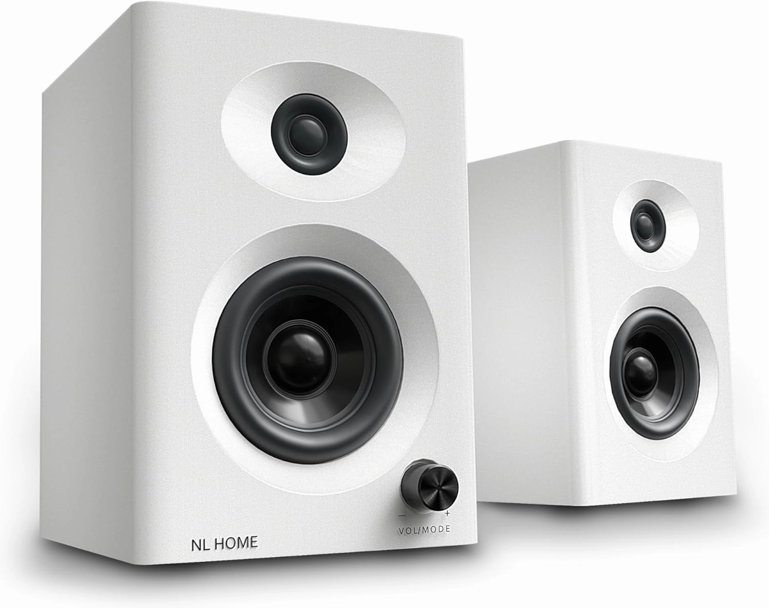 Premium 3" Bookshelf Speakers, 60W Peak Power Bluetooth v5.3 HiFi Computer Speakers for Home Office, Dorm & Small Rooms, Desktop PC, Laptop & Gaming, Compact Stereo Pair, White bookshelf speakers,compact stereo speakers,hi-fi shelf speakers,