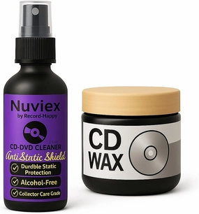 Premium CD DVD Cleaner Kit  Disc Cleaning Fluid, Microfiber Cloth, Anti-Static Glove & Cleaning Wax  Complete Compact Disc Care Set for CDs, DVDs, Blu-Rays & Video Game Discs record cleaning kit,vinyl cleaner,stylus brush set,
