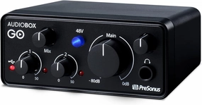 PreSonus AudioBox GO | USB-C Audio Interface for music production with Studio One DAW Recording Software, Music Tutorials, Sound Samples and Virtual Instruments audio interface,USB interface,music recording input,