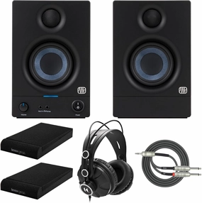 PreSonus Eris 3.5 3.5-Inch Low-Frequency Driver Media Reference Monitor with RF Interference with Full-Sized Headphones, Isolation Pads and Breakout Cable reference headphones,neutral sound headphones,monitor headphones,