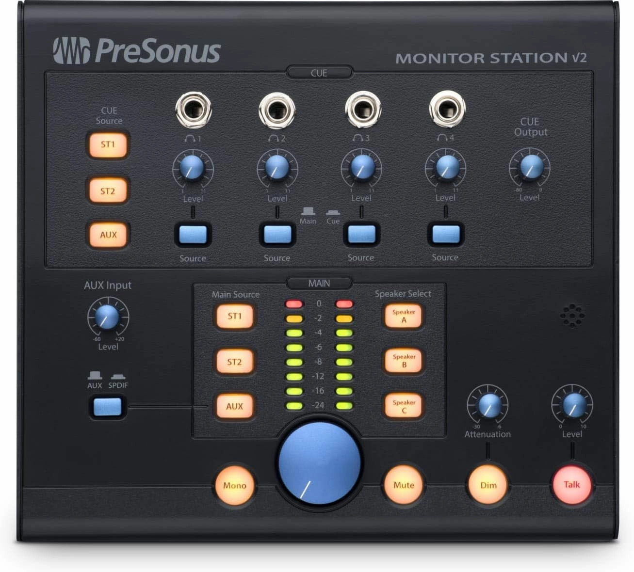 PreSonus Monitor Station V2 Desktop Studio Control Center (MONITO STAT V2) studio monitors,nearfield speakers,mixing reference monitors,