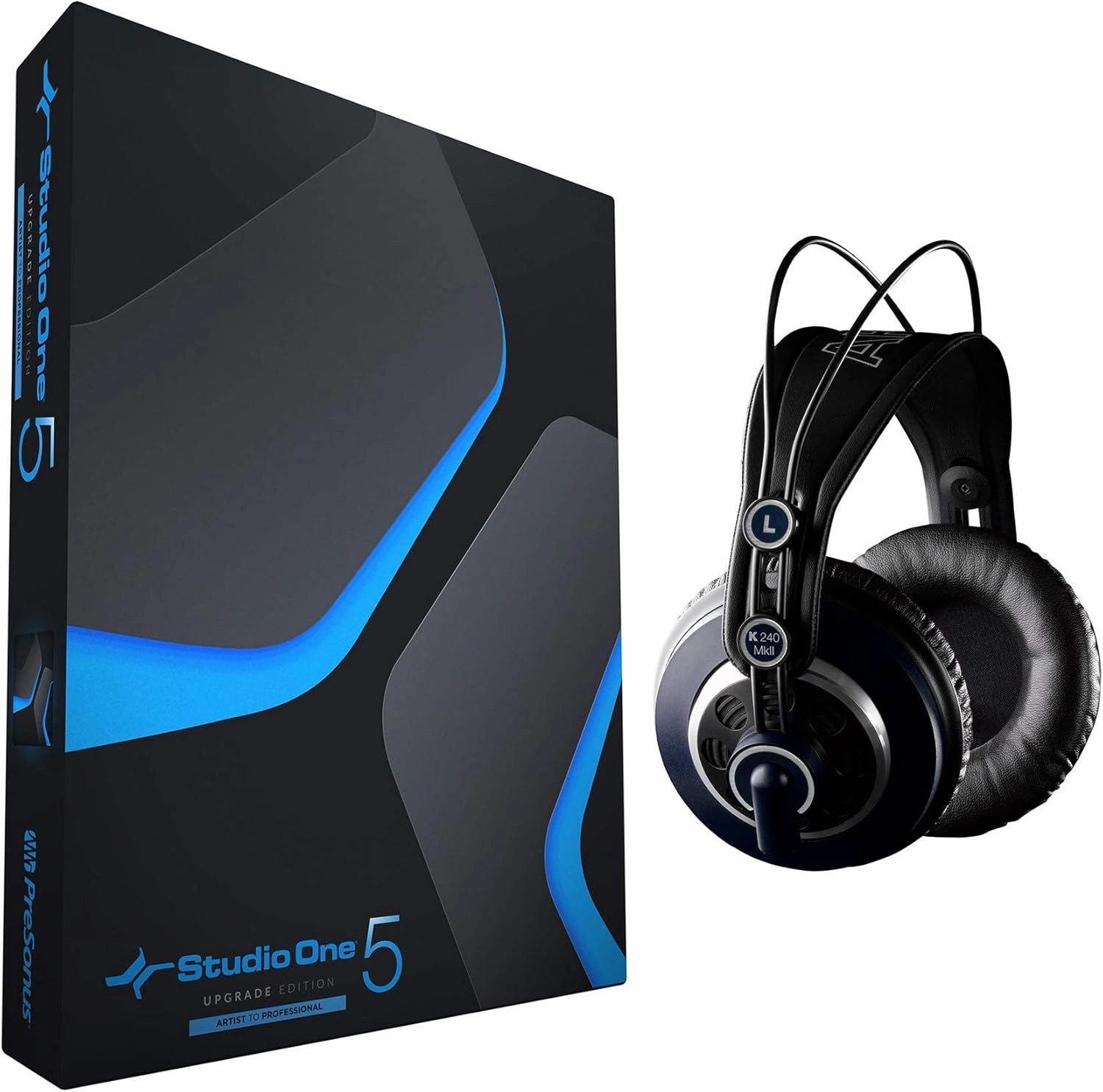 PRESONUS S15 Art UPG Studio One 5 Professional Upgrade from Artist All Versions Bundle with AKG K240 MKII Pro Studio Headphones Audiophile Sound Quality K 240 MK II audiophile headphones,high-end headphones,studio over-ear,
