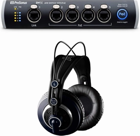 PRESONUS SW5E 5-Port AVB Switch w/PoE, Rack Mountable, Rugged All-Metal Chassis Bundle with AKG K240 MKII Pro Studio Headphones Audiophile Sound Quality K 240 MK II audiophile headphones,high-end headphones,studio over-ear,