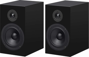 Pro-Ject Box - Speaker Box 5 - Piano Surround Audiophile Bookshelf Home Speaker, Set of 2, Black bookshelf speakers,compact stereo speakers,hi-fi shelf speakers,