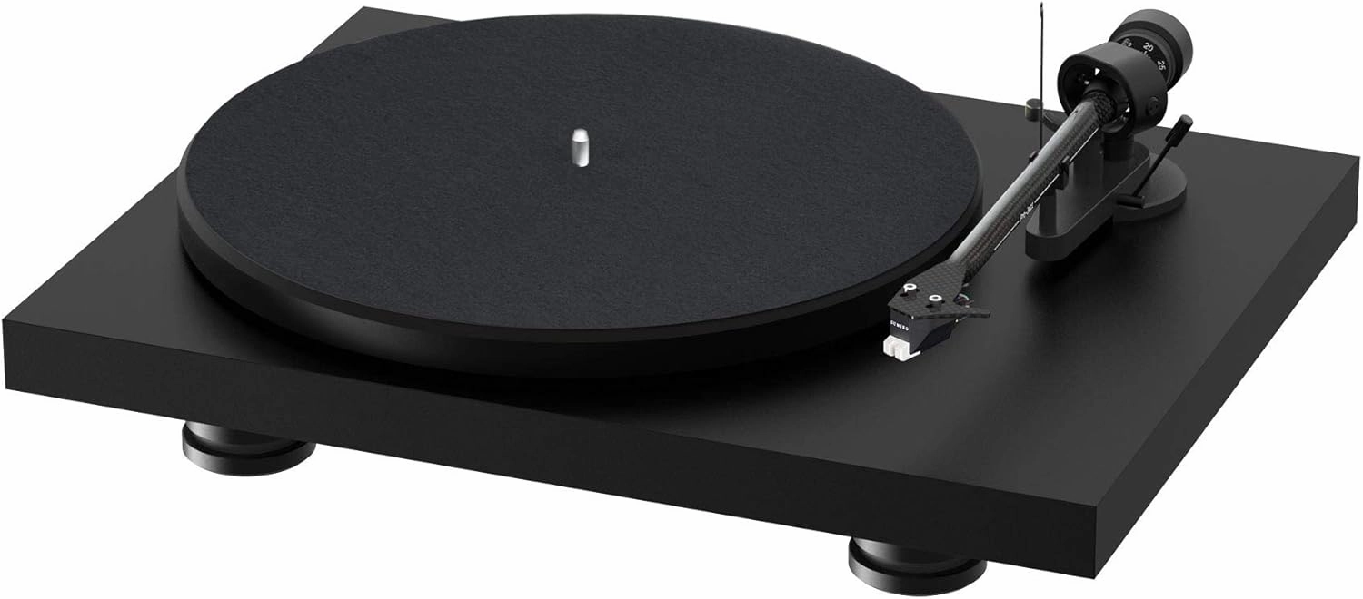 Pro-Ject Debut Carbon EVO, Audiophile Turntable with Carbon Fiber tonearm, Electronic Speed Selection and pre-Mounted Sumiko Rainier Phono Cartridge (Satin Black)