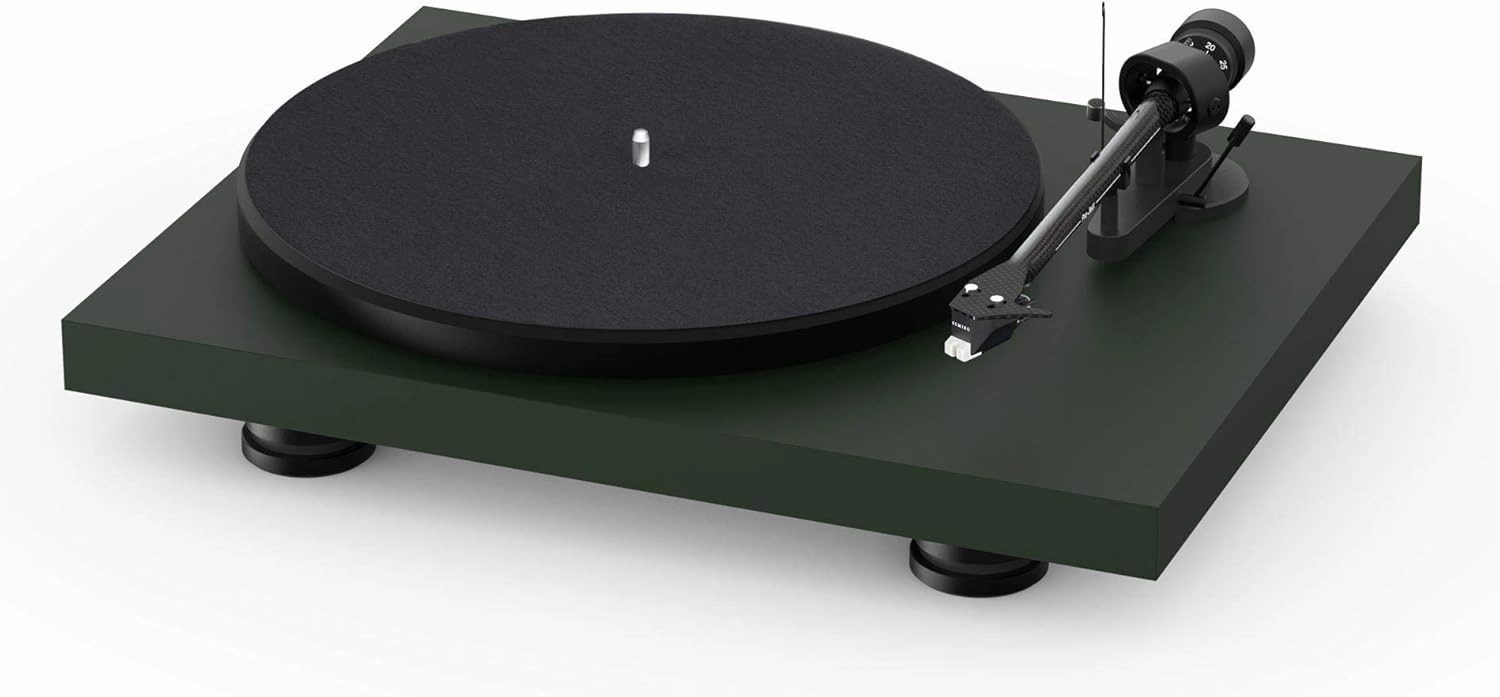 Pro-Ject Debut Carbon EVO, Audiophile Turntable with Carbon Fiber tonearm, Electronic Speed Selection and pre-Mounted Sumiko Rainier Phono Cartridge (Satin Fir Green)