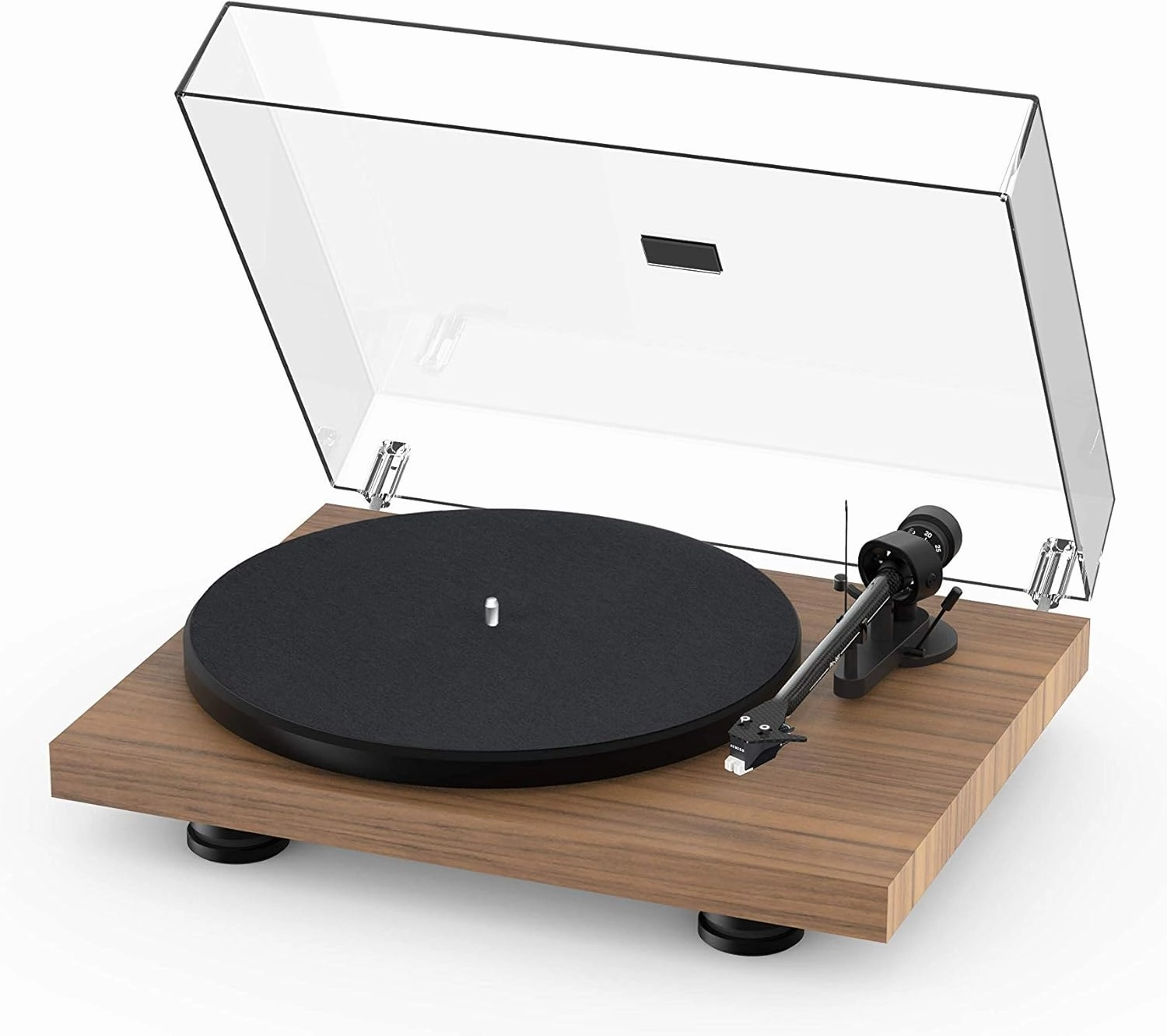Pro-Ject Debut Carbon EVO, Audiophile Turntable with Carbon Fiber tonearm, Electronic Speed Selection and pre-Mounted Sumiko Rainier Phono Cartridge (Satin Walnut) direct-drive turntable,DJ turntable,hi-torque vinyl deck,