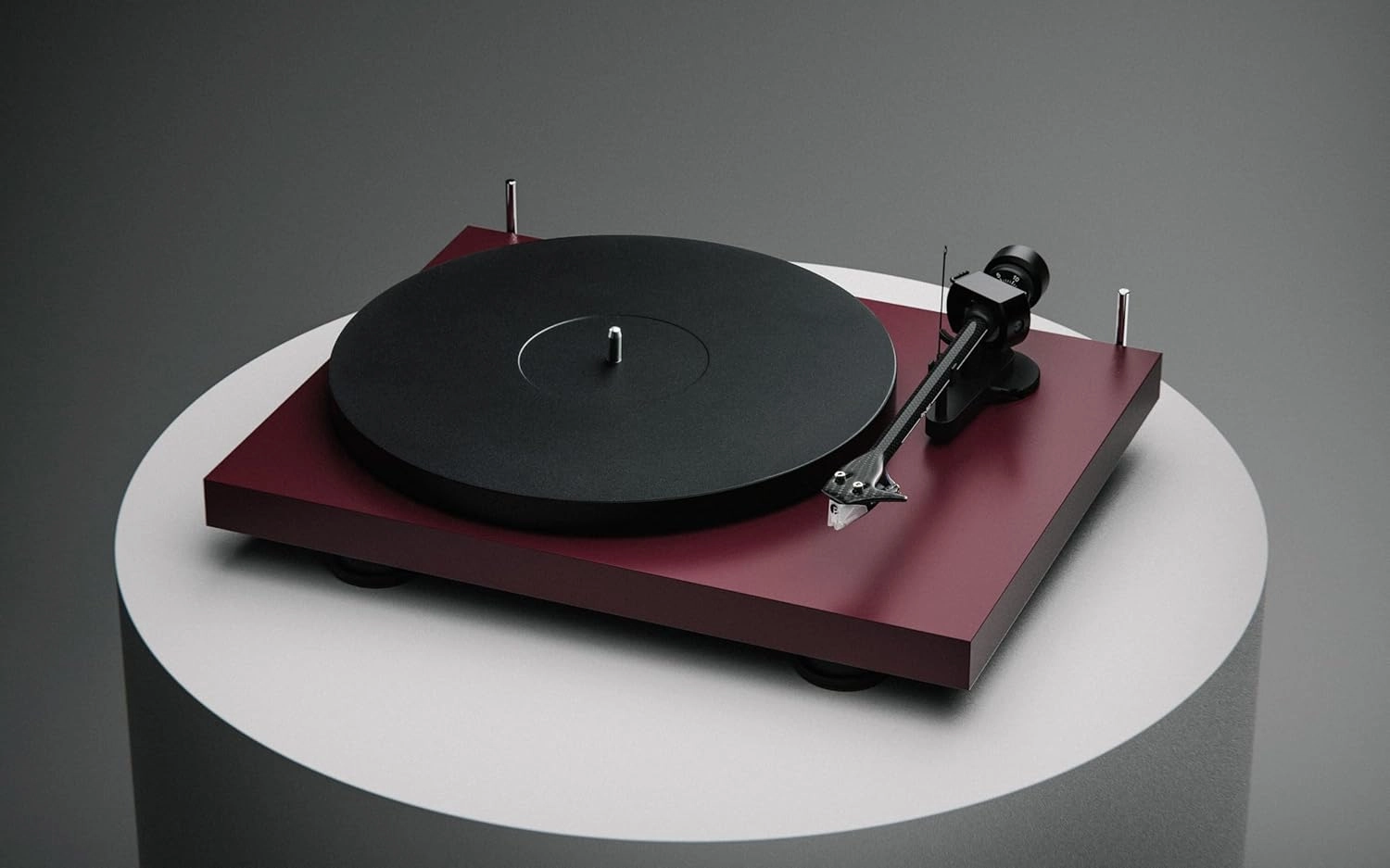 Pro-Ject Debut EVO 2, Next Generation Audiophile Turntable with Carbon Fiber tonearm, Electronic Speed Selection and pre-Mounted Pick it MM EVO Cartridge, Made in Europe (Satin Wine Red)