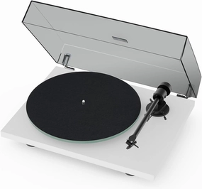 Pro-Ject T1 Evo Phono Turntable with Built-in Preamp (White) phono preamp,turntable amplifier,record player preamp,