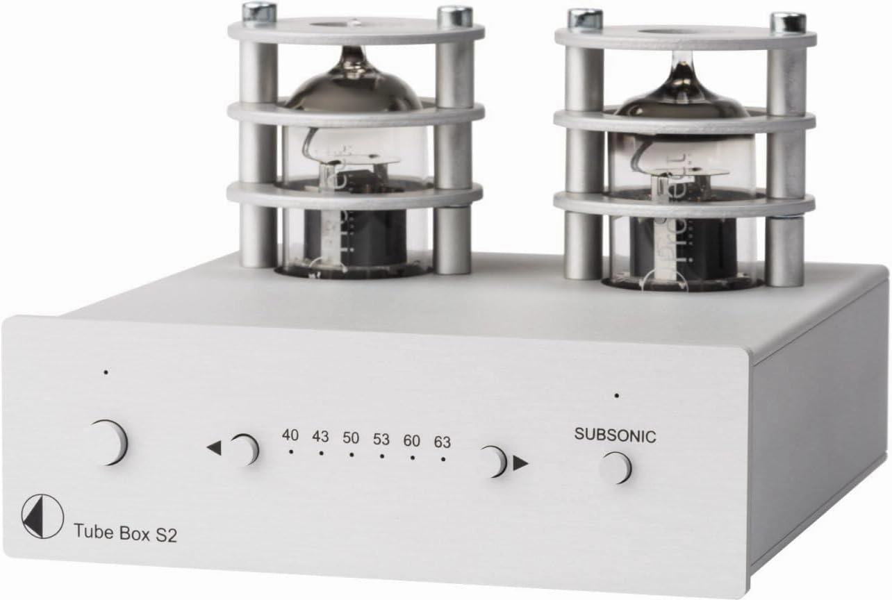 Pro-Ject Tube Box S2 Phono Preamplifier (Silver) phono preamp,turntable amplifier,record player preamp,