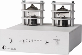 Pro-Ject Tube Box S2 Phono Preamplifier (Silver) phono preamp,turntable amplifier,record player preamp,