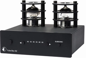 Pro-Ject Tube Box S2 Pure-Tube MM/MC Phono Preamplifier (Black) tube amplifier,valve amp,audiophile tube stereo,