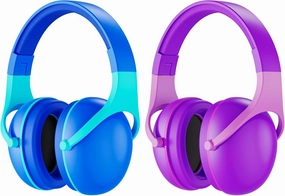 ProCase 2 Pack Noise Cancelling Headphones for Kids, Kids Ear Protection for Monster Jam Truck, Hearing Protection Noise Reduction Earmuffs for Sensory Autism Toddler Children -Purple & Indigo noise cancelling headphones,ANC headphones,travel headphone