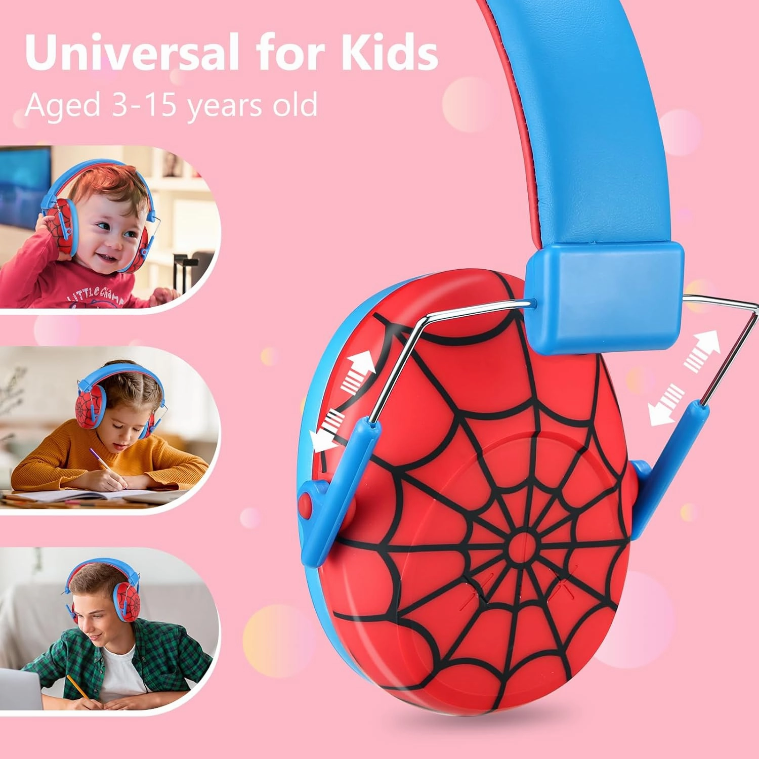 ProCase Kids Noise Cancelling Headphones, Kids Ear Protection Monster Jam Truck, Fireworks Hearing Protection Noise Reduction, Noise Canceling Earmuffs for Sensory Autism Toddler Children -Red