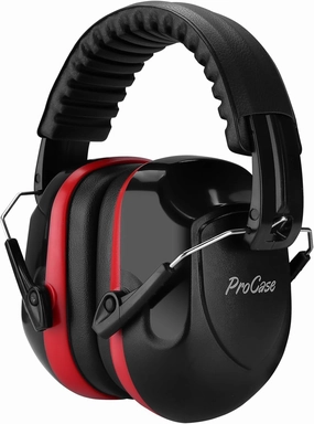 ProCase Noise Reduction Ear Muffs, Sound Proof Ear Protection, NRR 28dB Noise Cancelling Headphones for Adults Kids Autism, Hearing Protection for Shooting Gun Range Mowing -Red noise cancelling headphones,ANC headphones,travel headphones,