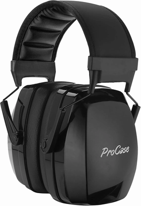 ProCase SNR 36dB Noise Reduction Safety Ear Muffs, NRR 32dB Noise Cancelling Ear Protection Headphones, Hearing Protection Ear Defenders for Shooting Gun Range Mowing -Black noise cancelling headphones,ANC headphones,travel headphones,