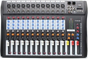 Professional 12 Channel Live Studio Audio Mixer CT120S-USB Power Mixing Console Amplifier Studio Audio Sound Mixer Console for PC Recording mixer console,audio mixing desk,DJ console,