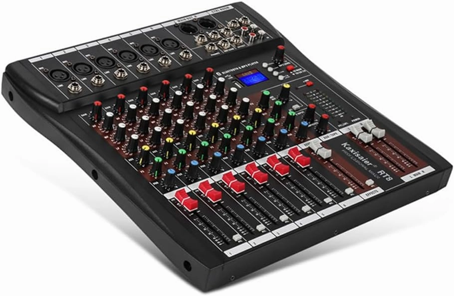 Professional Audio Mixer, 6 Channel Bluetooth USB Live Studio DJ Mixer Board with MP3 Player U Disk 48V Phantom Power Source XLR Outputs for PC Recording, CT60 balanced output player,audiophile player,hi-res digital player,