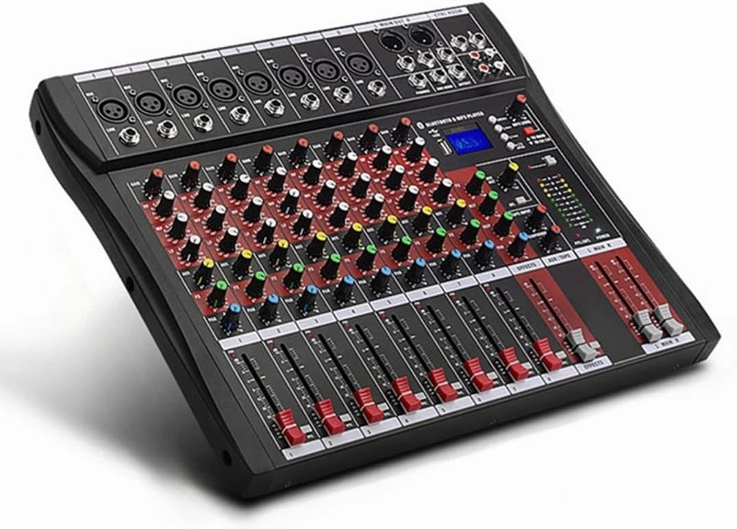 Professional Audio Mixer, 8 Channel Bluetooth USB Live Studio DJ Mixer Board with MP3 Player U Disk 48V Phantom Power Source XLR Outputs for PC Recording, CT80 balanced output player,audiophile player,hi-res digital player,