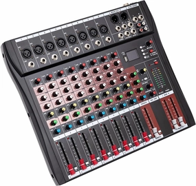 Professional Audio Mixer 8 Channel, DJ Mixing Console USB Bluetooth MP3 Computer Input 48V Phantom Power Sound System Mixer Board for Live Show,Streaming Recording Music Stage Karaoke Podcasting mixer console,audio mixing desk,DJ console,