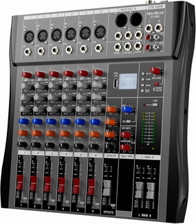 Professional DJ Audio Mixer - NEW BAXS 6 Channel DJ Bluetooth Controller Sound Mixer,USB Interface,6 XLR Mic/Line Input,AUX,FX Processor MP3 Player, 48V Phantom For Karaoke Studio Streaming Recording balanced output player,audiophile player,hi-res digital 