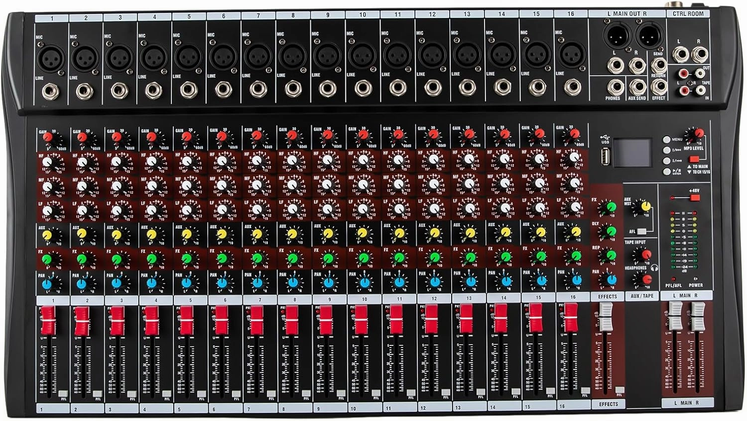 Professional Mixer Sound Board Console Pro 16 Channel Professional Bluetooth Live Studio Audio Mixer Bluetooth USB Interface Input Power Stereo DJ Power Mixer Mixing Console Equipment mixer console,audio mixing desk,DJ console,
