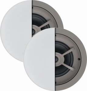Proficient Audio C606 Protege 6.5" Ceiling Speakers, Sold in Pairs; 6.5" Polypropylene Woofer; 0.75" Fixed Soft-Dome Tweeter; 75W soundbar,TV speaker bar,home theater soundbar,