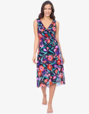 Profile Marguerite Mesh Wrap Dress - Black Multi