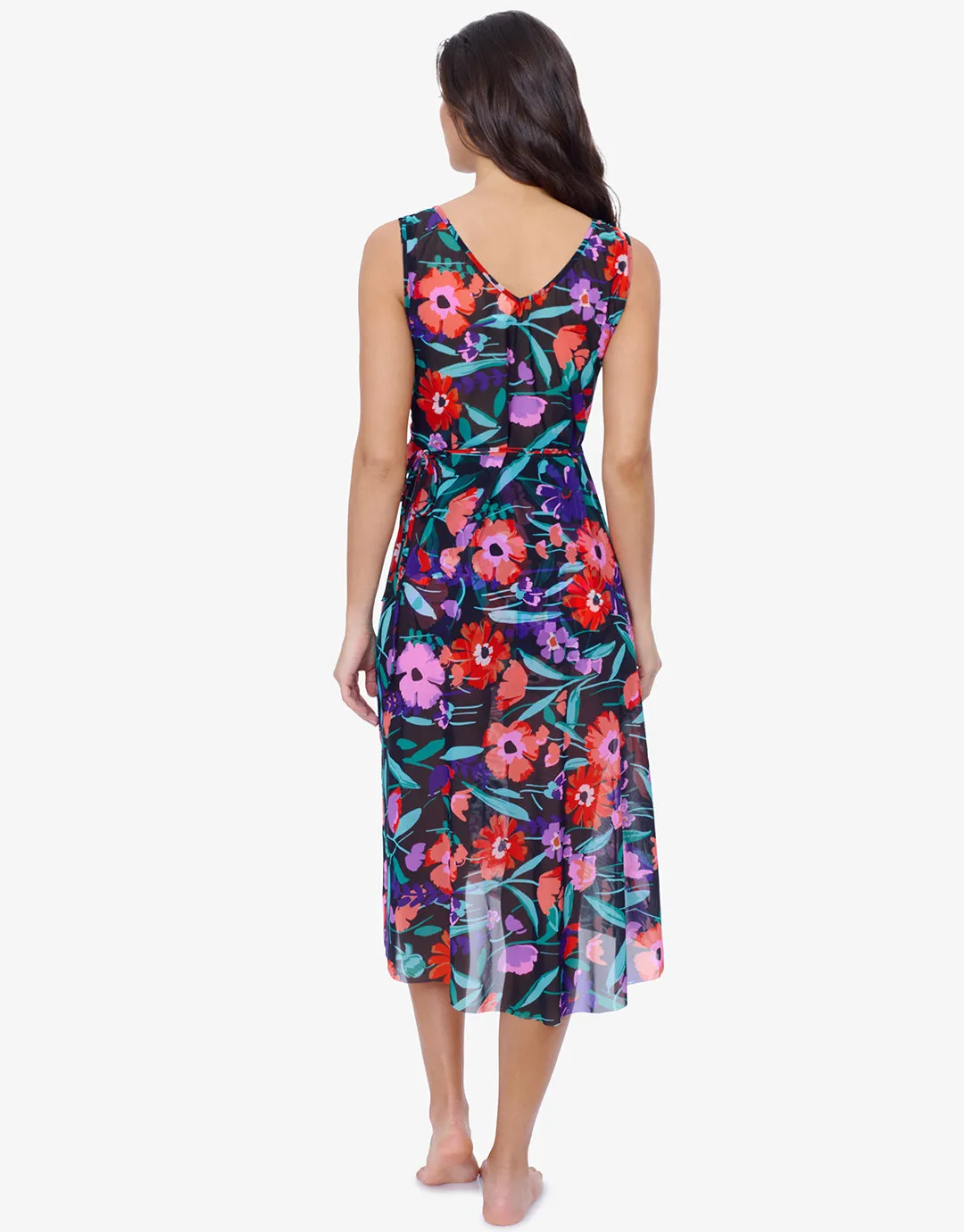 Profile Marguerite Mesh Wrap Dress - Black Multi