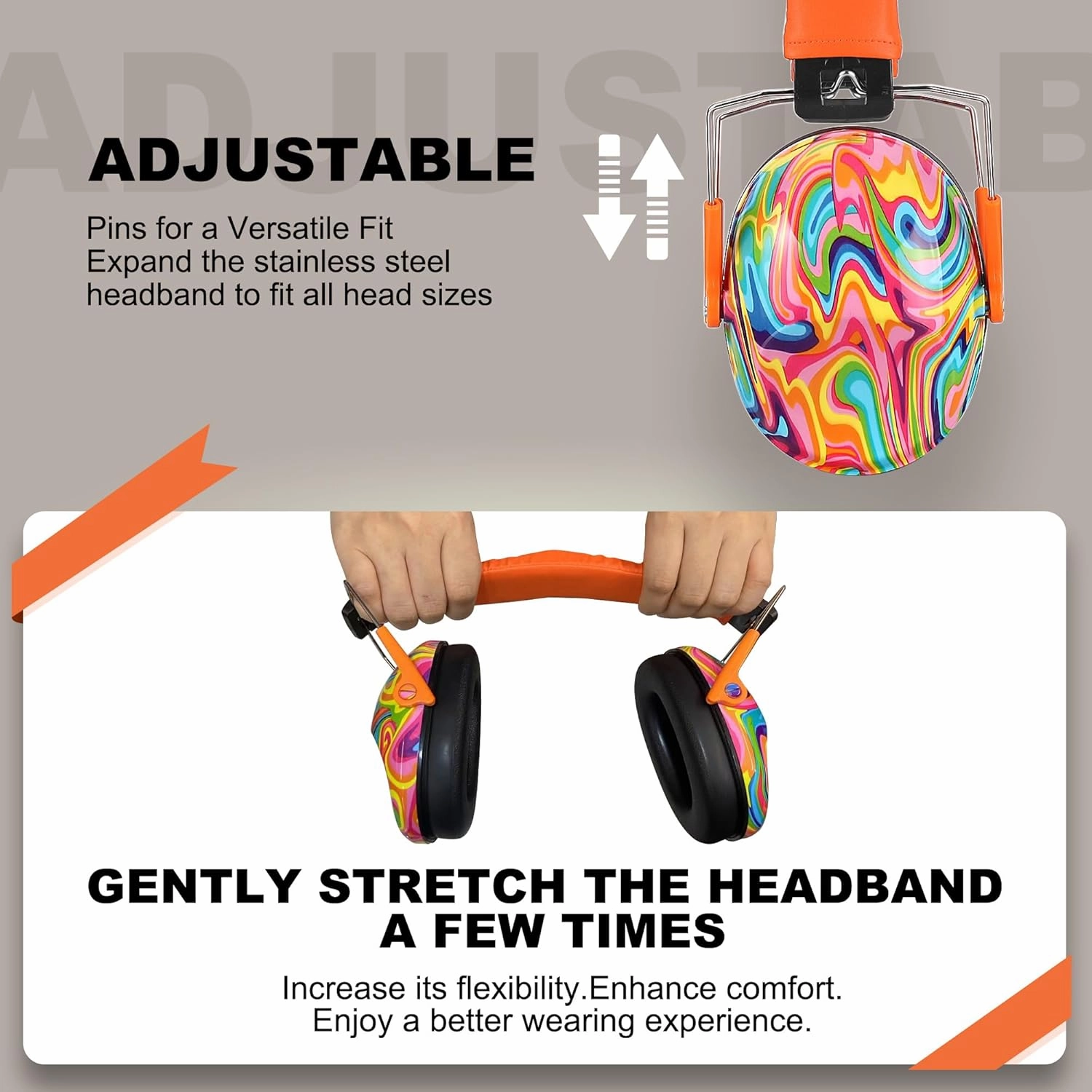 PROHEAR 032 Kids Ear Protection  Ear Muffs for Noise Reduction, 25SNR Noise Cancelling Headphones for Toddlers, Autism, Sensory Use, Hearing Protection  Orange