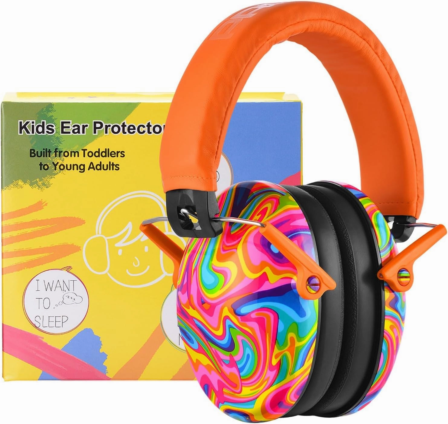 PROHEAR 032 Kids Ear Protection  Ear Muffs for Noise Reduction, 25SNR Noise Cancelling Headphones for Toddlers, Autism, Sensory Use, Hearing Protection  Orange noise cancelling headphones,ANC headphones,travel headphones,