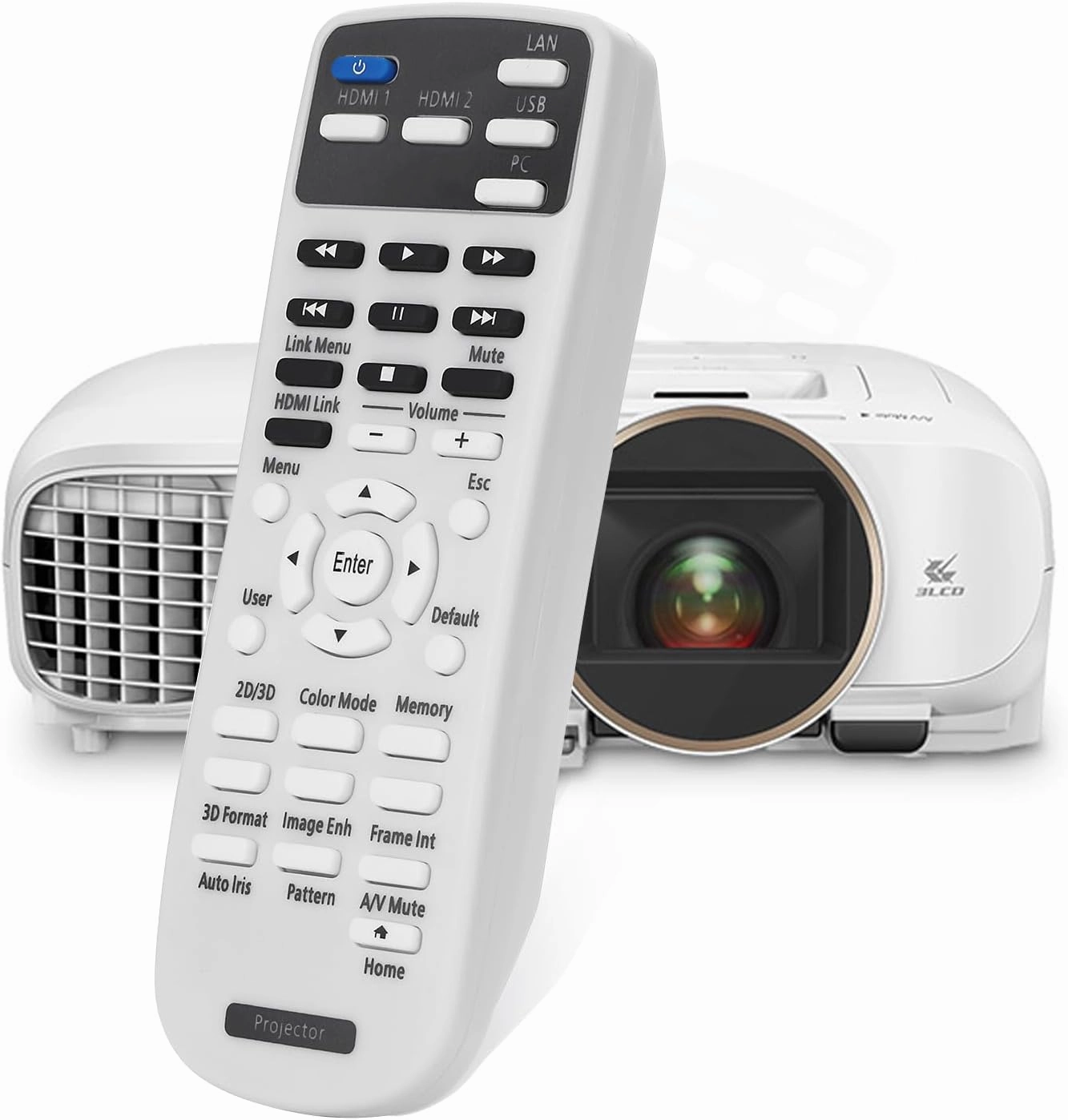 Projector Remote Control 2181830 for Epson Home Cinema 2100 2150, EH-TW5400 EH-TW5600 EH-TW5650 H850B H850C H851A H851B H851C H852A H852B H852C Projector Remote Controller Replacement