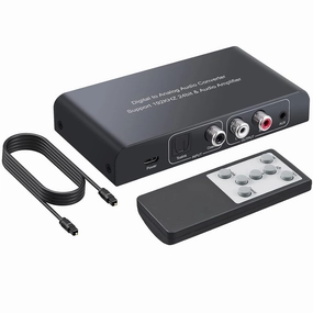PROZOR 192KHz Digital to Analog Audio Converter Digital Toslink Coaxial SPDIF Optical Input RCA 3.5mm Output Converter with Volume Adjustable Remote Control DAC,USB audio converter,digital to analog converter,