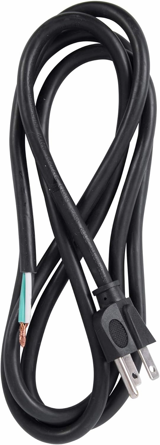 PS615143 3-Wire Appliance and Power Tool Cord, 6 ft, 14 AWG, 15A/125V AC, 1875w, Black power cord,hi-fi power cable,AC power lead,