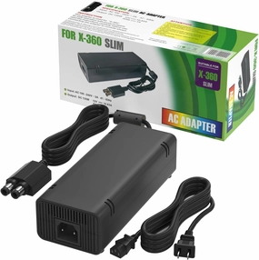 Puning Power Supply Replacement for Xbox 360 Slim,AC Adapter Power Supply[Advanced Quiet Edition] with Cooling Fan Compatible with Xbox 360 Slim Console power cord,hi-fi power cable,AC power lead,